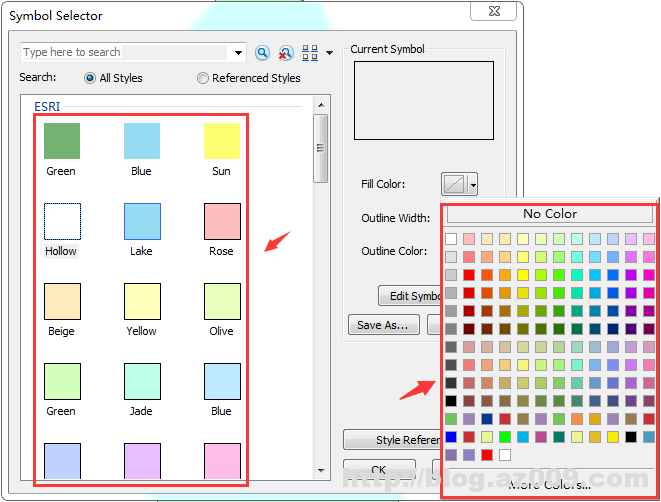 ArcGIS中Symbol Selector为一片空白的解决办法