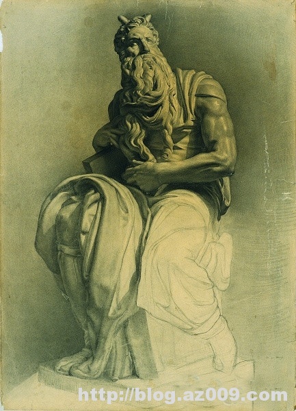 人物石膏雕像 仰望