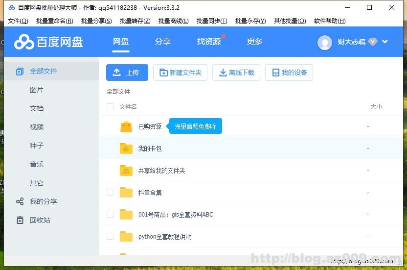 百度网盘批量处理大师软件下载及使用教程